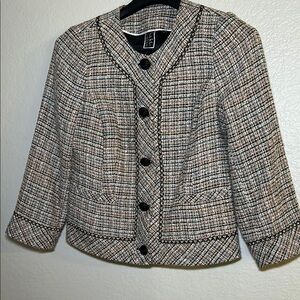 Women's Black and White Tweed Jacket